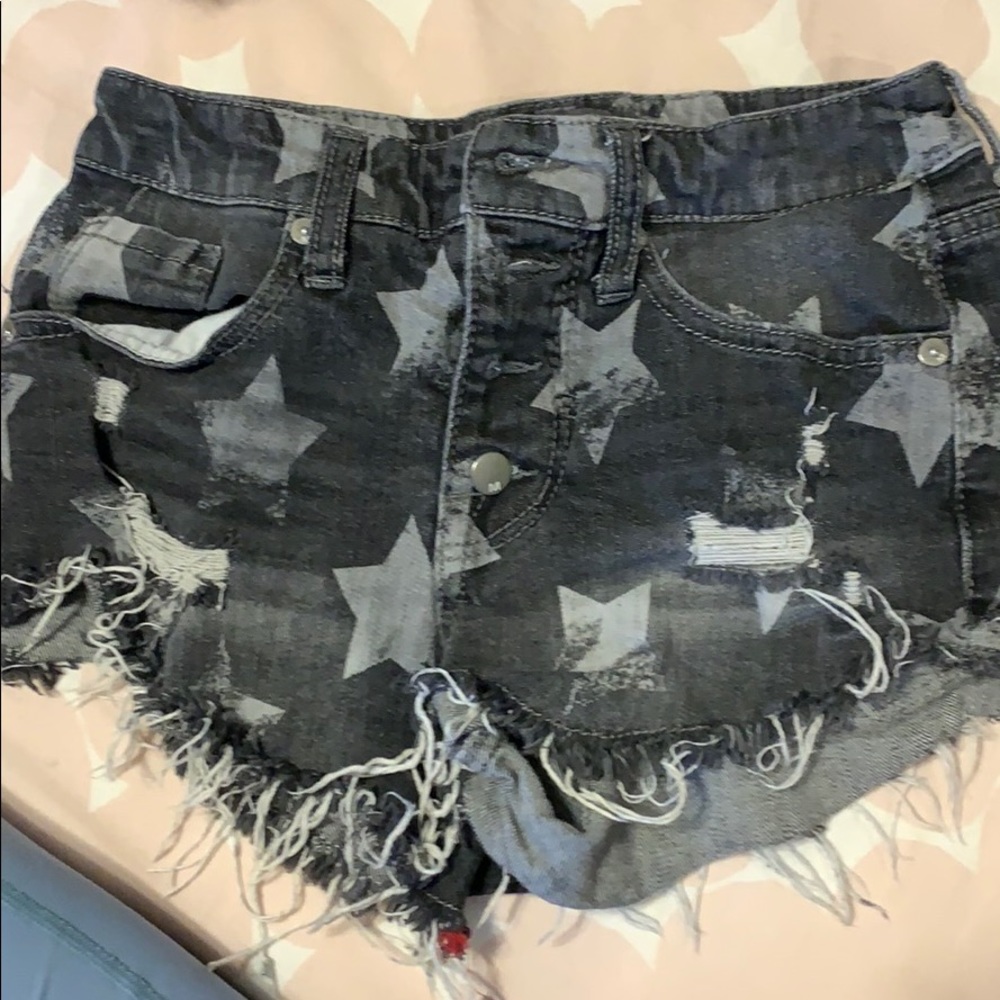 star denim shorts